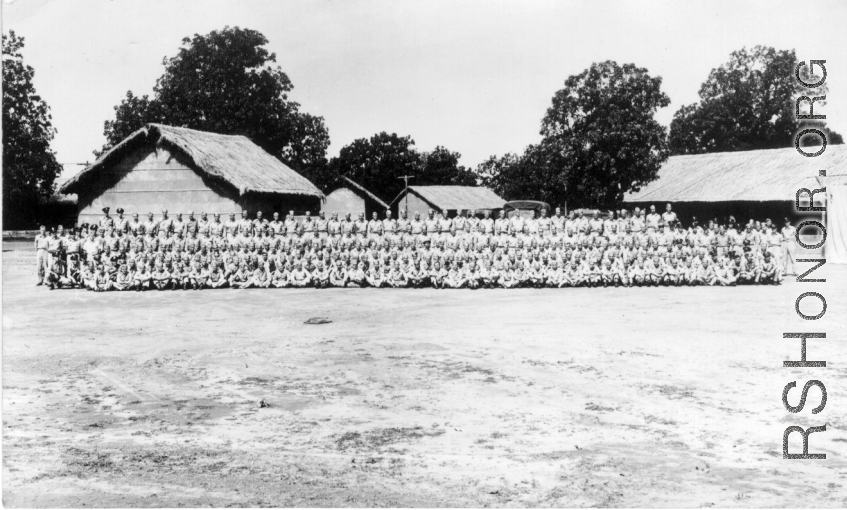 81 revet., Chaukulia, India 1943.  Milton Rose, Beaudetter, Glen McCutcheon, Dick Seavy, Jim Lane.