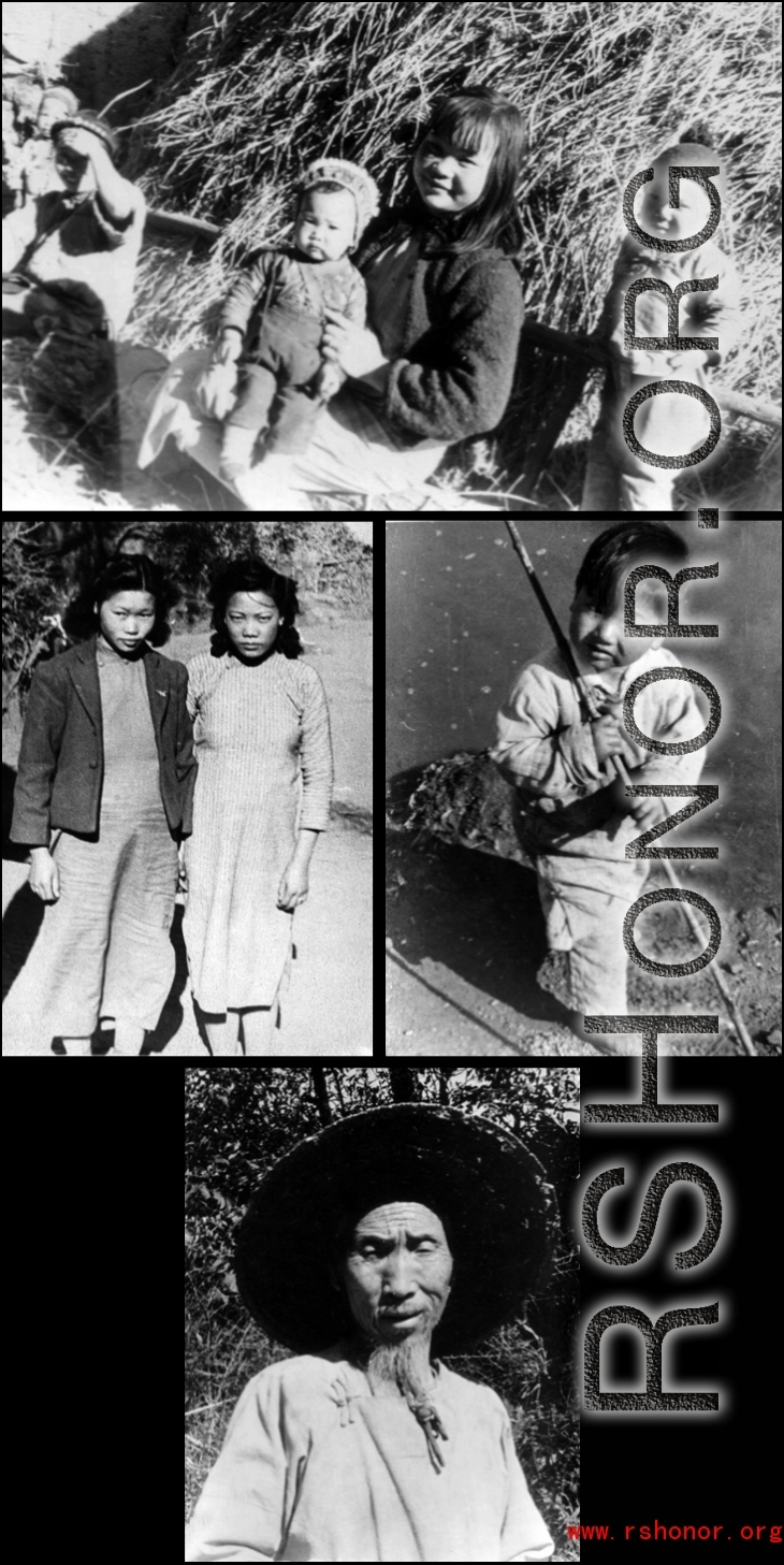 Local people in and around the village of Yangkai, China in the CBI. During WWII.