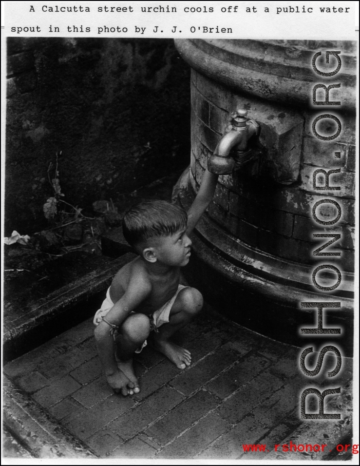 Calcutta street urchin.  Photo by J. J. O'brien.