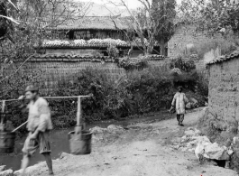 Village scene in Yunnan province, China, during WWII.