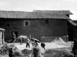 Adobe brick village homes in Yunnan during WWII.