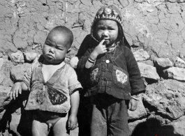 Local people in China during WWII: Two village kids. 
