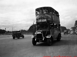 Bus in Calcutta, India, during WWII.
