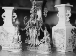 Chinese porcelains and Buddhist icons in China during WWII.