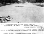 Runway at American airbase at Liuzhou, Guangxi province, in the CBI, after Japanese retreat in 1944. The runway was heavily damaged and mined.