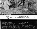 Cpl. Raymond B. Gutoski, Pfc. Virgil A. Horner, S/Sgt. George A. Boden, of 2nd Platoon, 704th AB AAA Battalion, on duty guarding the Tengchong airstrip, are shown cleaning their .50 caliber water-cooled machine gun.  Yunnan Province on December 5, 1944.  Photo by T/Sgt. S. L. Greenberg.  Passed by censor Samuel Goldberg.