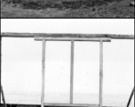 Barracks buildings under construction at an American base in China during WWII.