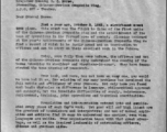 Page one of a letter from Chennault to Morse talking about the establishment of the CACW.