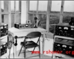 Radio in a control tower at an air base in the CBI during WWII.