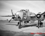 Aircraft #43-4978, "88", at Shamshernagar, Assam, India, 1944. This combat veteran B-25H was assigned to the 434th Bomb Squadron, 12th Bomb Group.  The 12th Bomb Group moved from the Mediterranean Theater to join the 10th Air Force in india in late March 1944. They flew missions against targets in Burma until the war ended.