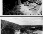 A dam and and falls about 8 miles southeast of the Luliang air base area in Yunnan province, China, where the GIs went to swim and relax. During WWII.