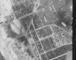 Aerial photograph of a base, possibly Allied, during WWII.